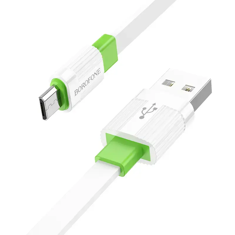 Borofone BX89 Union data transfer and charging cable | USB-A to Micro USB | 12W | 1m | white, green