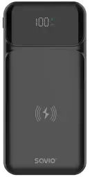 SAVIO wireless ārējais akumulators (powerbank) | 10000 mAh | melns