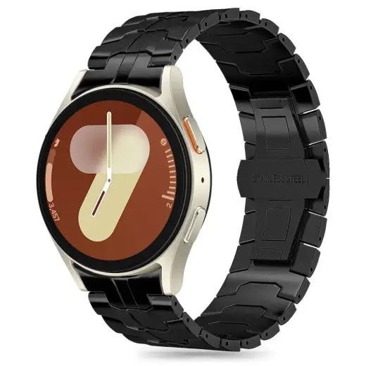 Tech-Protect Stainless Line išmaniojo laikrodžio dirželis Samsung Galaxy Watch 4/5/5 Pro/6/7/FE | nerūdijantis plienas | juodas