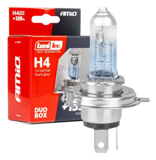 Halogen bulbs H4 12V 60/55W LumiTec NEXT GENERATION +135% DUO AMIO-04404