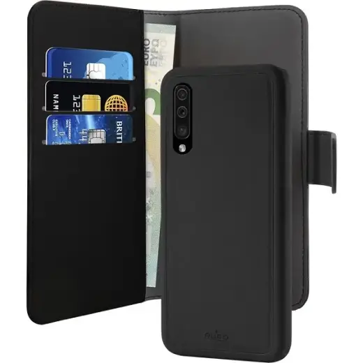 Puro Wallet Detachable Samsung A50 A505A30s A307 2w1 czarne|black SGA50BOOKC3BLK