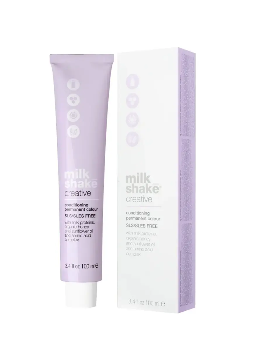 Milk Shake, Creative, SLS/SLES-Free, Permanent Hair Dye, 7.117AA Intense Ash Medium Blond, 100 ml