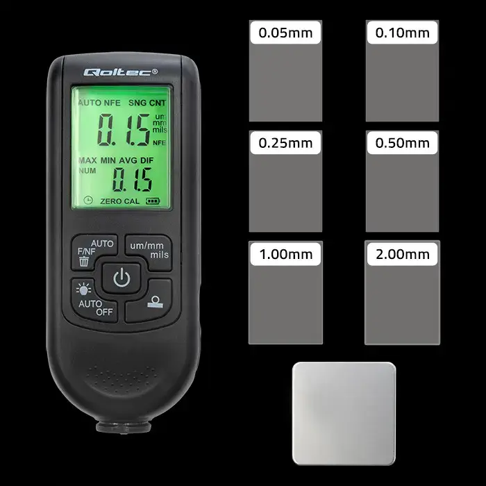 Qoltec Coating thickness gauge with LCD | 0 ~ 2000um
