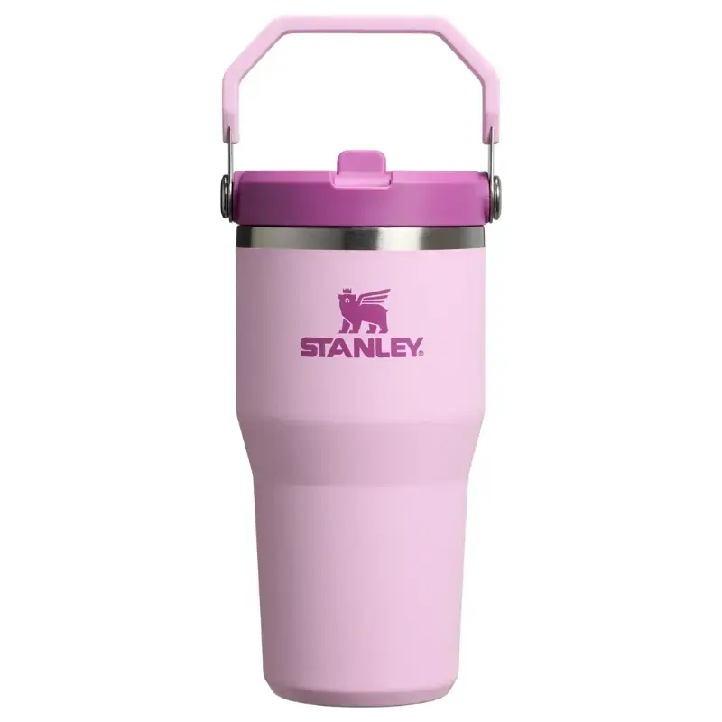 Termokrūze ar salmiņu The IceFlow Flip Straw 2.0 Tumbler 0,59L rozā  
