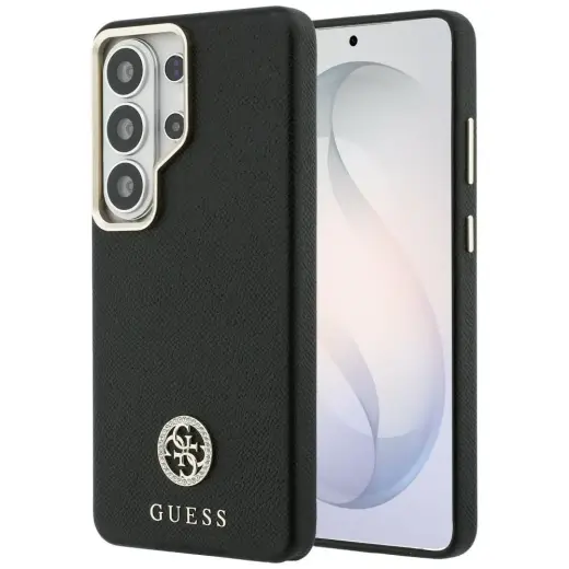 Guess 4G Rhinestone Round Logo phone case with MagSafe support for Samsung Galaxy S26 Ultra (S948) black