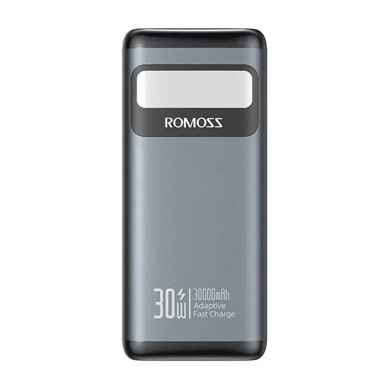 Romoss PMT30 external battery (powerbank) | 30000 mAh | 30W | USB-C, Lightning, USB-A | LED flashlight, LED display | black