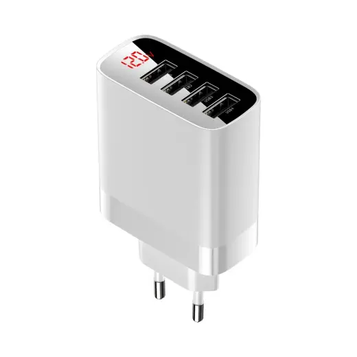Baseus Mirror Lake CCJMHB-B02 travel charger 4 x USB | 30W | 6A | LCD white