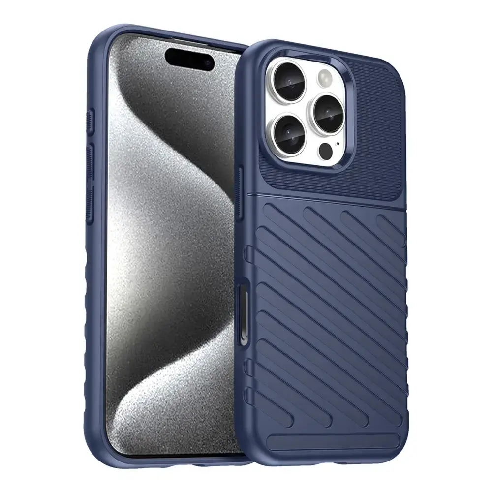 Thunder Armored maciņš telefonam iPhone 16e zils