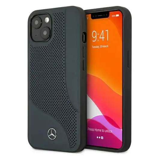 Mercedes MEHCP13MCDONA iPhone 13 6,1"navy hardcase Leather Perforated Area