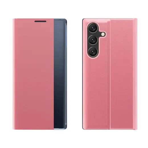 New Sleep knyginio tipo telefono dėklas su stovu Samsung Galaxy A36 5G (A366) rožinis