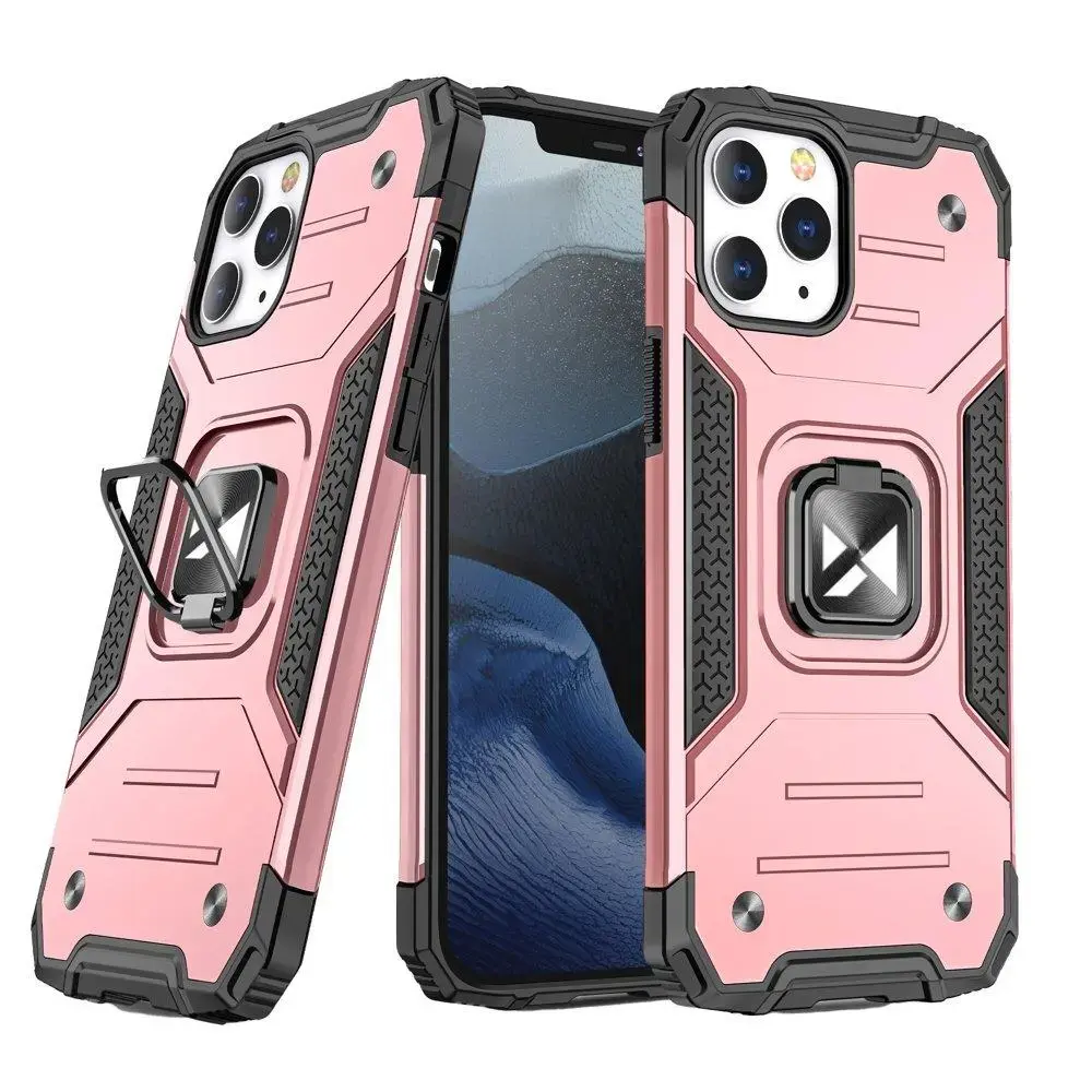 Wozinsky Ring Armor maciņš ar statīvu telefonam iPhone 13 mini rozā