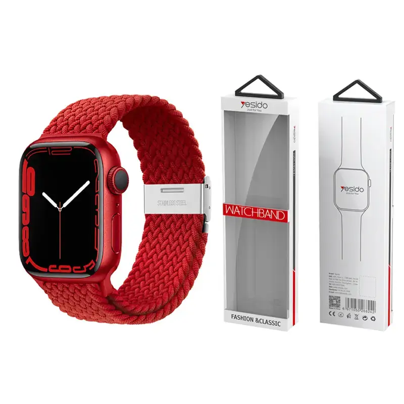 YESIDO WB23 APPLE WATCH BRAIDED STRAP 42/44/45 RED