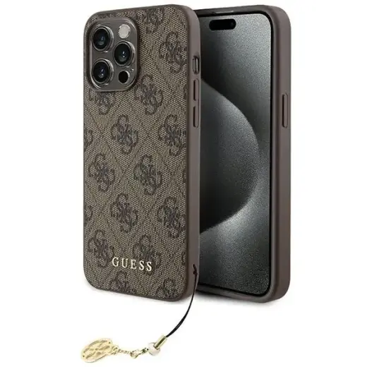 Guess GUHCP15XGF4GBR iPhone 15 Pro Max 6.7" brown|brown hardcase 4G Charms Collection