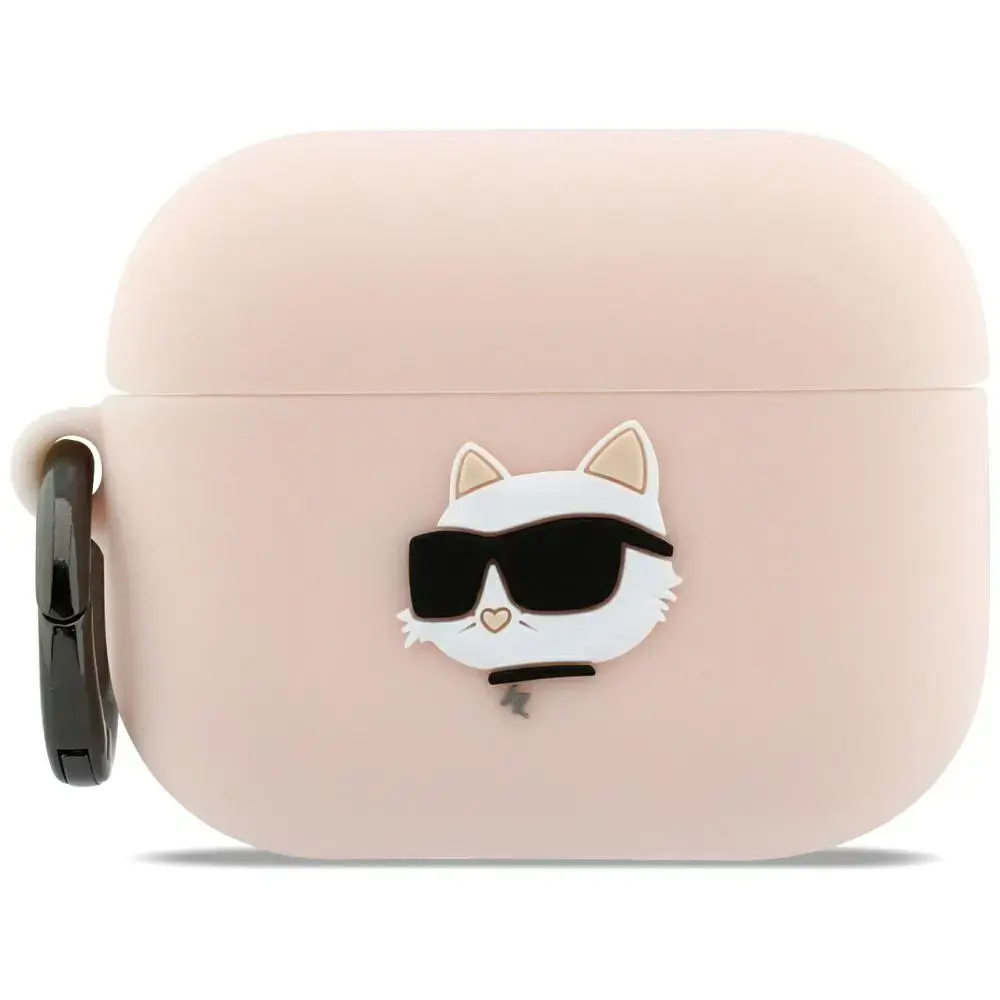 Case Karl Lagerfeld Silicone Chaupette   Head 3D for AirPods Pro 3 pink