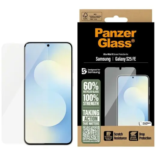 Защитное стекло PanzerGlass Ultra-Wide Fit для Samsung Galaxy S25 FE (S731)