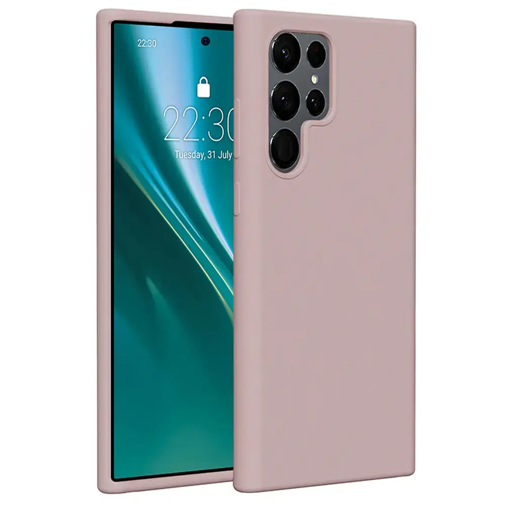 Etteri silikona telefona maciņš Samsung Galaxy S22 Ultra gaiši rozā