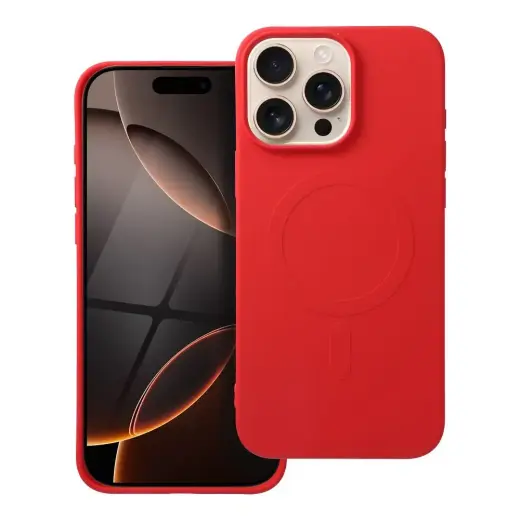 Silicone Mag Cover (big hole) maciņš ar MagSafe atbalstu telefonam iPhone 16 Pro Max sarkans