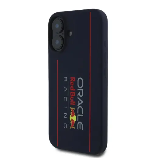 Red Bull Silicone Vertical Logo telefona maciņš priekš iPhone 16 tumši zils ar MagSafe atbalstu