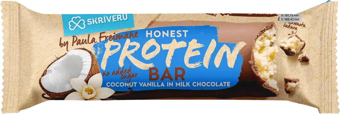 Skrīveru saldumi SKRĪVERU Coconut-vanilla protein bar