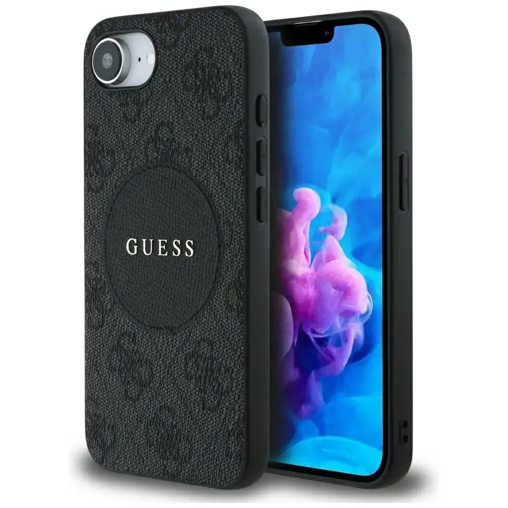 Case Guess 4G Circle Classic Logo        MagSafe for iPhone 16e black