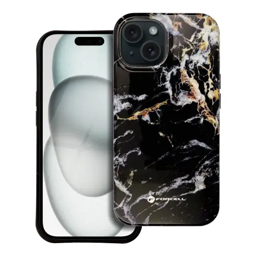 Forcell F-Protect Mirage telefono dėklas su MagSafe palaikymu iPhone 15 Pro juodas daugiaspalvis