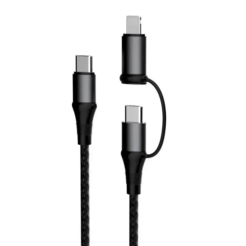 Dudao 2w1 cable USB Type C PD - USB Type C Power Delivery (60 W) + Lightning (18 W) 1 m gray (L20 gray)