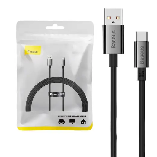 Baseus P10320102114-01 data transfer and charging cable | USB-A to USB-C | 100W | 1.5m | black