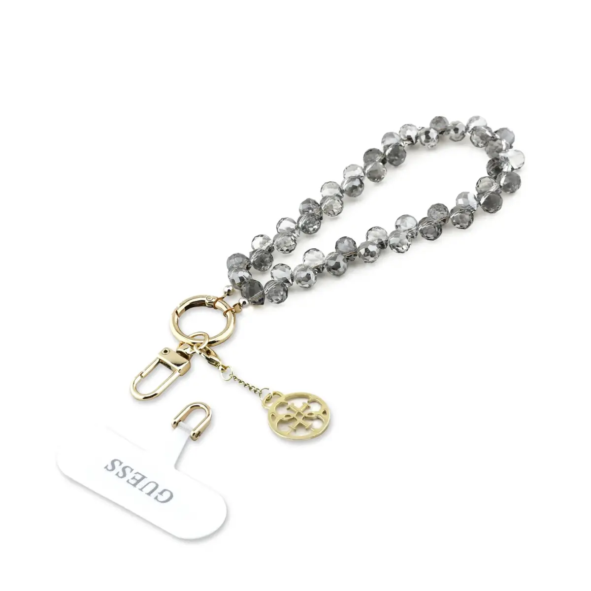 Guess Universal Wrist Strap Crystals 4G Charm Black