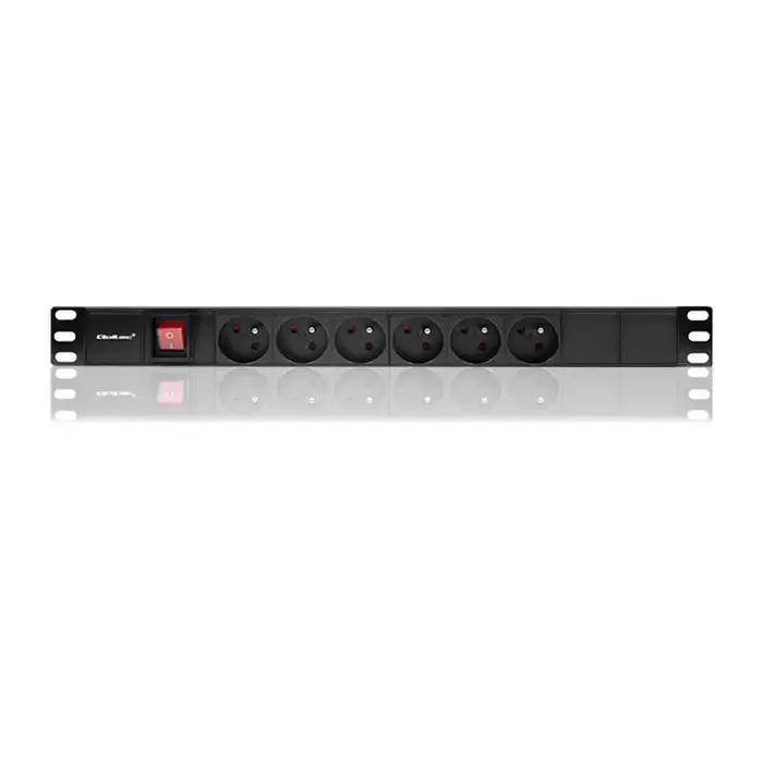 Qoltec Power strip for RACK cabinets | 1U | 16A | PDU | 6xFRENCH | 2m