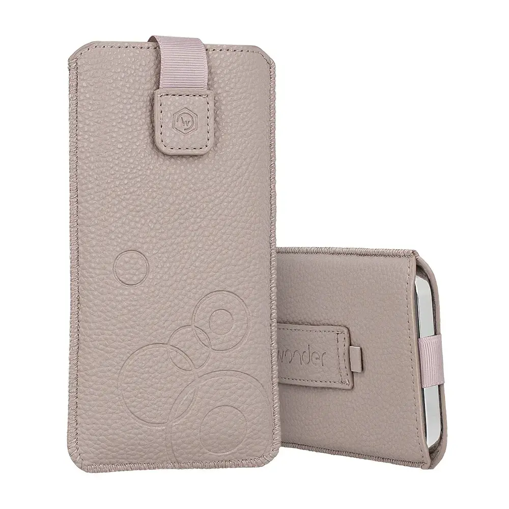 WONDER Deko Pouch Case (Size XXL) for Samsung S25 Ultra/S24 Ultra/M35/M23/A16 5G/Xiaomi Redmi 14C cappuccino