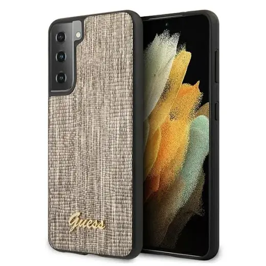 Guess GUHCS21MPCUMLLIGO S21+ G996 złoty|gold hardcase Lizard Collection