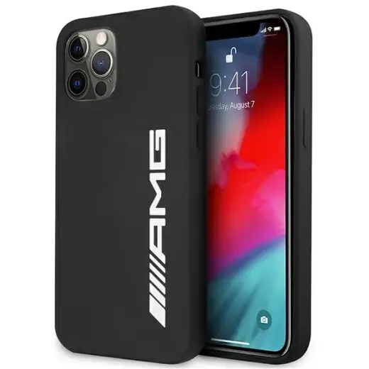 AMG AMHCP12MSGLBGN iPhone 12|12 Pro czarny|black hardcase Silicone Big Logo