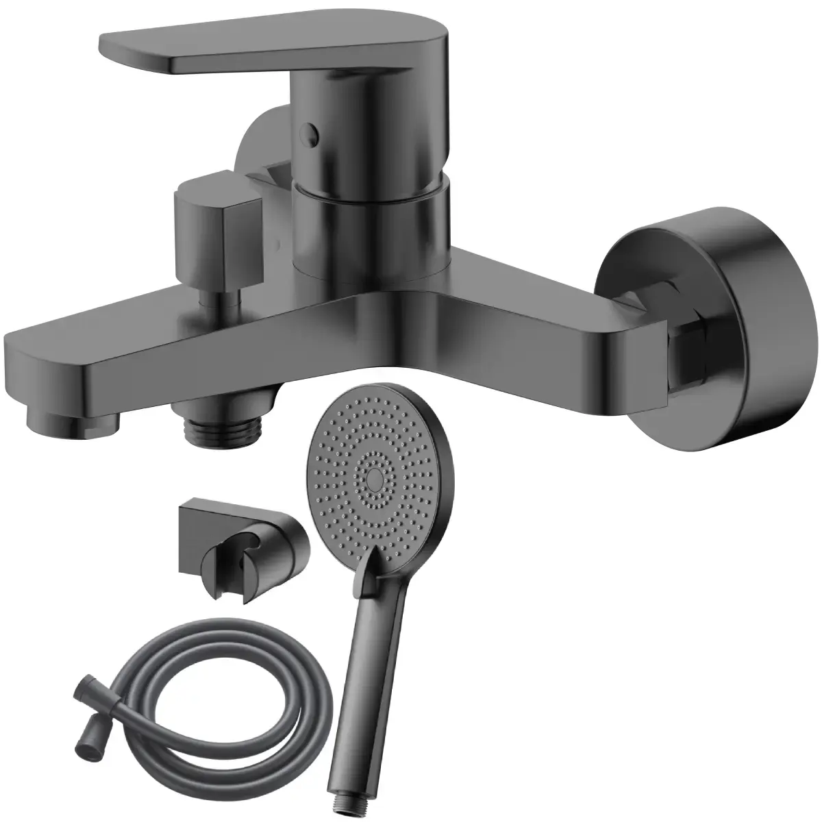 AB Bath mixer tap BAZEL, with shower set, grey