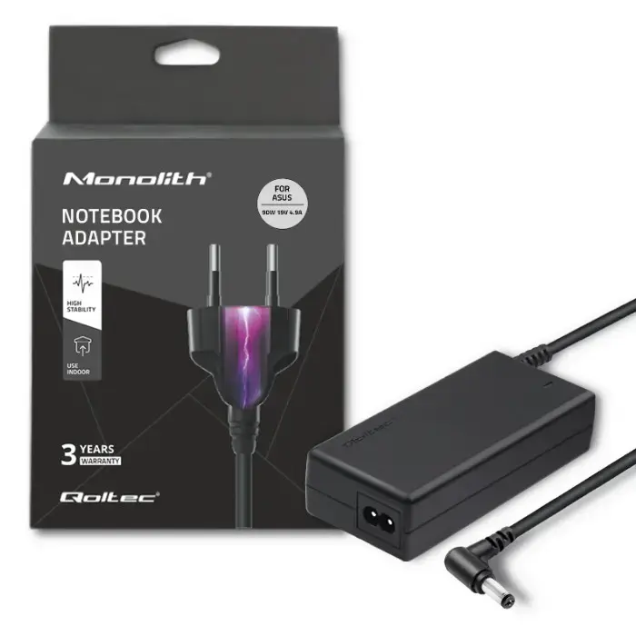 Qoltec Power adapter for laptop Asus 90W | 19V | 4.9A | 5.5*2.5 | +power cable