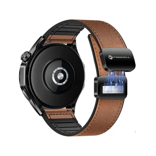 Forcell F-Design FS20 nutikella rihm Samsung Galaxy Watch (22 mm) jaoks | tehisnahk | pruun