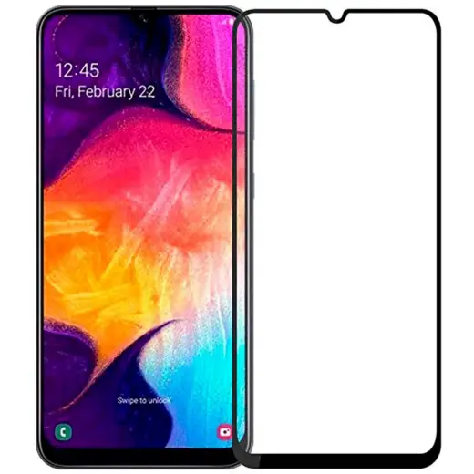 Tempered Glass 9D Full Coveraged with Frame Samsung A202 Galaxy A20e Black