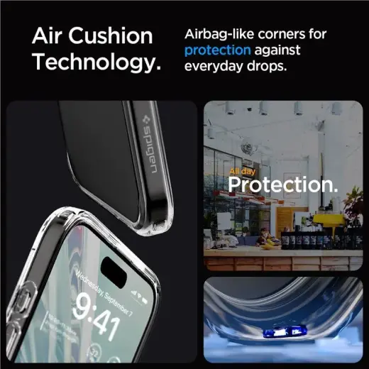 Spigen Crystal Hybrid phone case for iPhone 15 Pro Max transparent
