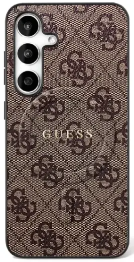 Etui Guess 4G Ring Classic Logo MagSafe   do Samsung Galaxy S25 FE brązowy