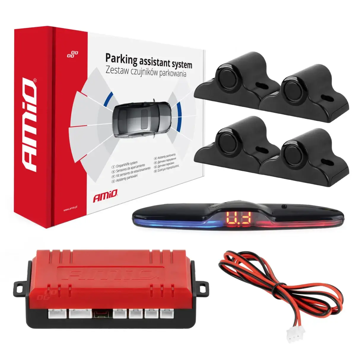 Parking assistant system MAX LED 4 sensor black 19mm TRUCK
