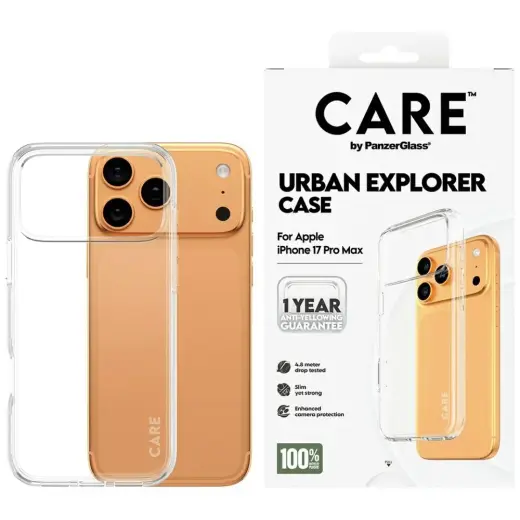 Case CARE by PanzerGlass Flagship Urban Explorer w. Clear Frame for iPhone 17 Pro Max transparent