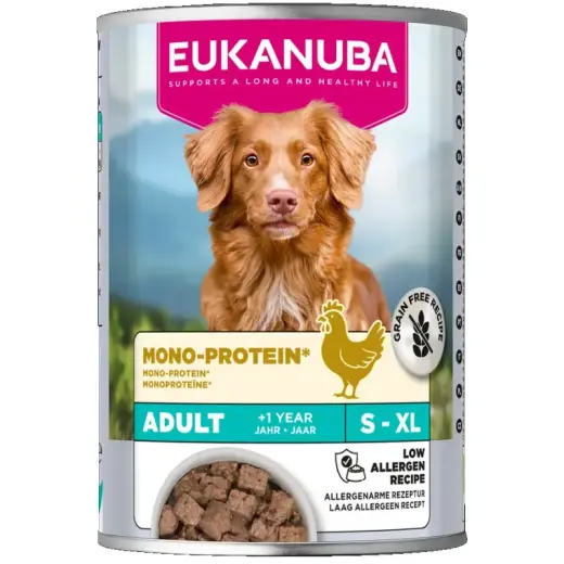 Konservi suņiem - EUKANUBA Special Care wet food for adult dogs, Mono-Protein Chicken 400G