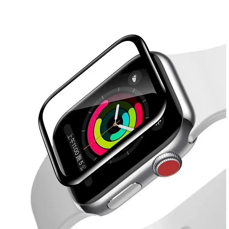Baseus 5D SGAPWA4-E01 Aizsargstikls Pilnam Ekrānam Apple Watch 1 | 2 | 3 38 mm Melns