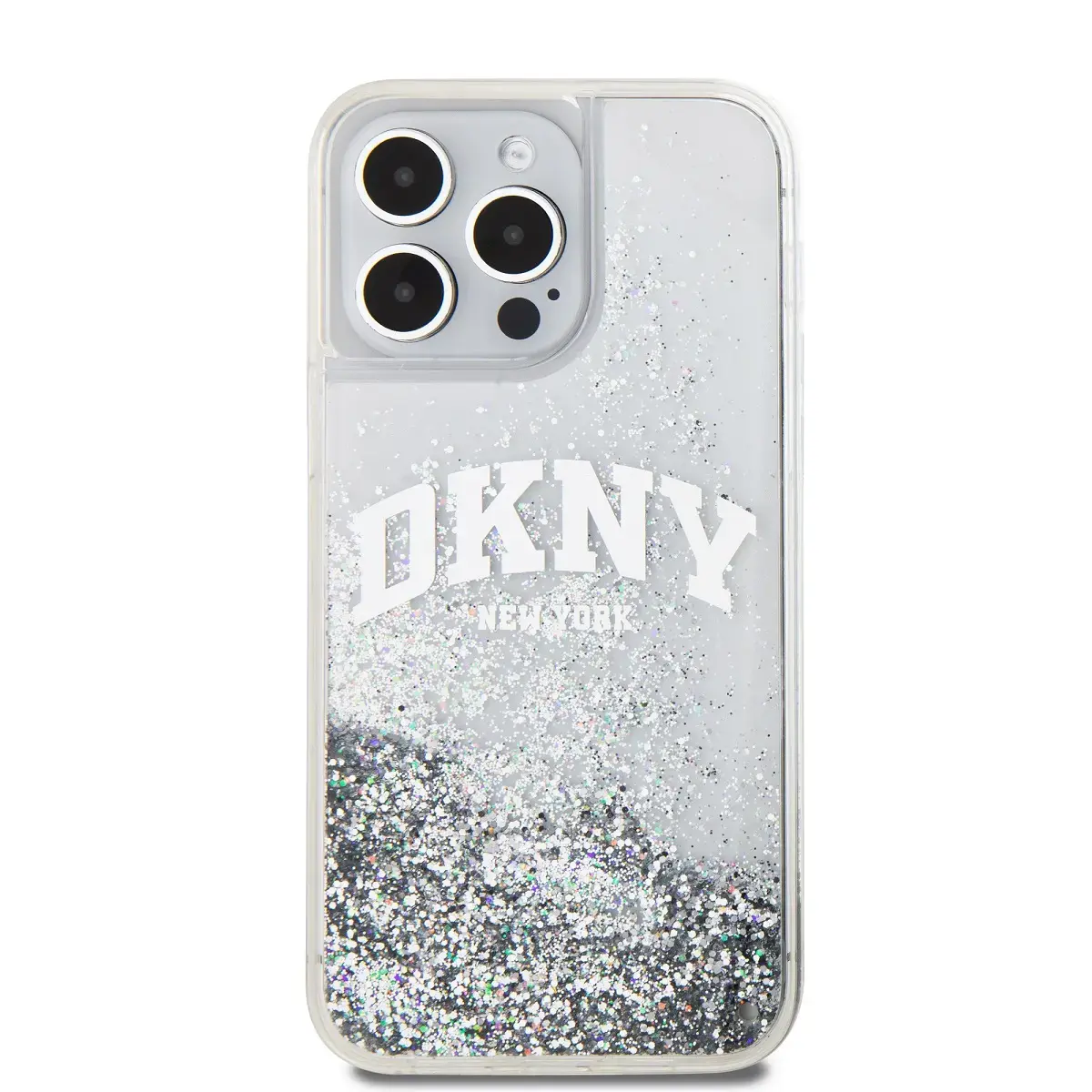 DKNY Liquid Glitter Arch Logo Case for iPhone 15 Pro Max Transparent