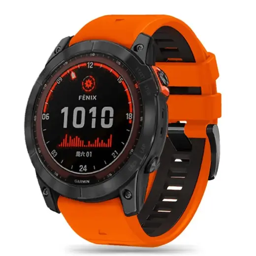 Tech-Protect IconBand Pro išmaniojo laikrodžio dirželis Garmin Fenix 3/5X/3HR/5X Plus/6X/6X Pro/7X | plastikinis | oranžinis/juodas