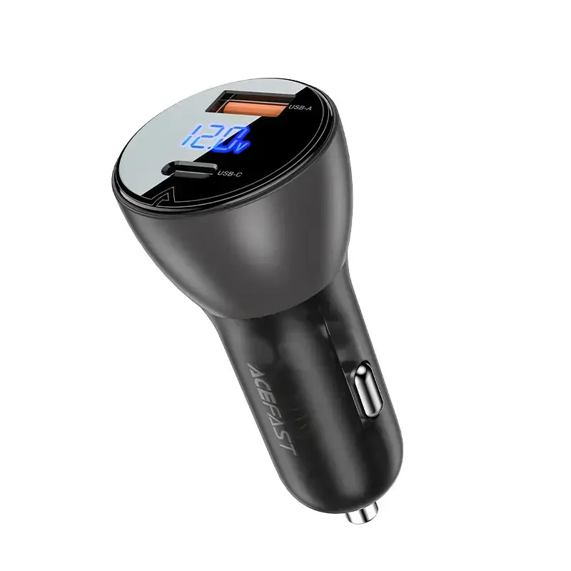 Acefast car charger 63W USB Type C | USB, PD3.0, PPS, QC3.0, AFC, FCP, SFCP black (B6 black)