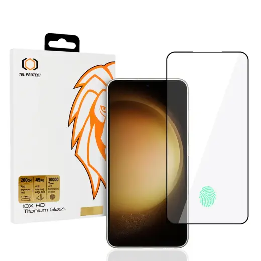 Tel Protect 10X HD Titanium aizsargstikls telefona ekrānam Galaxy S22 | Galaxy S23 (saderīgs ar pirksta nospieduma sensoru)