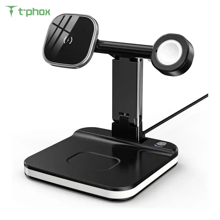T-Phox 3-in-1 wireless charger | Qi | MagSafe compatible | 15W | black