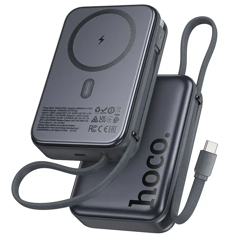 Powerbank Hoco 20000 mAh compatible with MagSafe QC PD 45W Q44A black