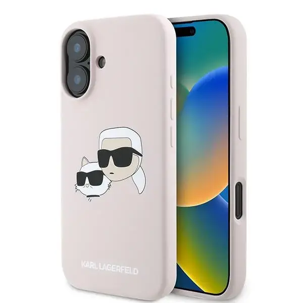 Karl Lagerfeld KLHMP16MSKCHPPLP iPhone16 Plus 6.7" różowy|pink hardcase Silicone Double Heads Print