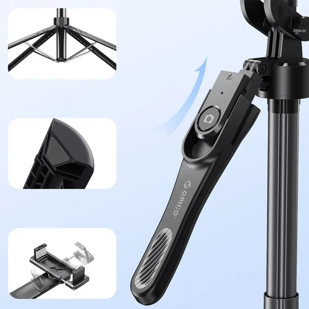 Selfie stick Orico SPN185 1/4" tripod for phone camera with 360 degree rotation Bluetooth 5.2 - black